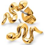 Reduzierte Goldene Elegante TCHIBO Damenohrstecker mit Schlangenmotiv aus Messing 