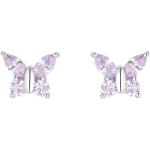 Silberne Motiv Amor Schmetterling Ohrringe mit Insekten-Motiv mit Zirkonia für Damen 