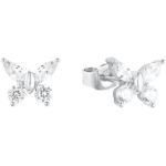 Silberne Amor Schmetterling Ohrringe mit Insekten-Motiv mit Zirkonia für Kinder 
