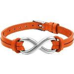 Orange Infinity Armbänder & Unendlich Armbänder aus Leder für Herren 