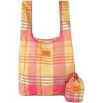 Oilily Toto Folding Tote Penelope Check Warm Olive