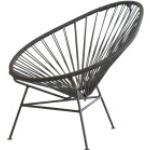 Schwarze Moderne Ok Design Acapulco Chair aus PVC Höhe 50-100cm, Tiefe 50-100cm 