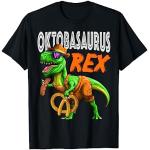 Schwarze Meme / Theme Dinosaurier T-Shirts mit Dinosauriermotiv aus Leder für Herren Größe S zum Oktoberfest für den für den Herbst 