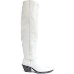 Weiße Spitze Damencowboystiefel & Damenwesternstiefel mit Reißverschluss aus Leder leicht Größe 38 