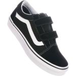 Reduzierte Schwarze Vans Old Skool Low Sneaker mit Klettverschluss aus Leder für Kinder Größe 34,5 