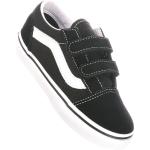Reduzierte Schwarze Vans Old Skool Low Sneaker ohne Verschluss aus Leder für Kinder Größe 26,5 