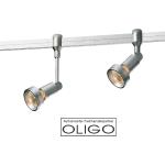 Silberne OLIGO Check-In Strahler matt aus Aluminium schwenkbar 