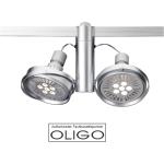 Silberne OLIGO Check-In Strahler aus Aluminium schwenkbar ES111 