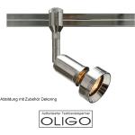 Silberne OLIGO Check-In Strahler matt aus Messing schwenkbar 