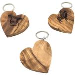 Nachhaltige Schlüsselanhänger Herz aus Holz personalisiert für Damen 