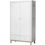 Weiße Skandinavische Oliver Furniture 2-türige Kleiderschränke aus Eiche mit Schublade 