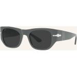 Graue Persol Rechteckige Sonnenbrillen polarisiert aus Kunststoff für Herren 