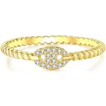 Goldene Minimalistische Edelsteinringe aus Gold 14 Karat mit Diamant für Damen 
