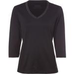 Schwarze Olsen V-Ausschnitt V-Shirts aus Baumwolle für Damen Größe M 