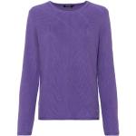 Olsen Rundhalspullover »Pullover mit Strick-Streifen« (1-tlg) Mit eingestrickten, lila
