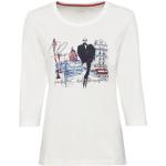 Weiße 3/4-ärmelige Olsen T-Shirts aus Baumwolle für Damen Größe L 