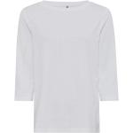 Weiße 3/4-ärmelige Olsen Rundhals-Ausschnitt T-Shirts für Damen 