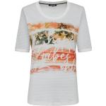 Graue Olsen U-Ausschnitt T-Shirts aus Baumwolle für Damen Größe L 