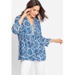 Blaue Olsen Rundhals-Ausschnitt Tunika-Blusen für Damen Größe XL für den für den Frühling 