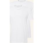 Weiße OLYMP T-Shirts aus Baumwolle trocknergeeignet für Herren Größe XL 2-teilig 