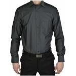 Anthrazitfarbene Langärmelige OLYMP Comfort Fit V-Ausschnitt Herrenlangarmhemden mit Knopf aus Baumwolle für den für den Frühling 