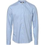 Hellblaue Langärmelige OLYMP Stehkragen Stehkragenhemden mit Knopf aus Baumwolle für Herren Größe L 