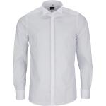 Weiße Unifarbene OLYMP Kläppchenkragen Hemden mit Umschlagmanschette für Herren 