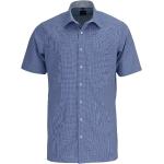 Blaue Bestickte Kurzärmelige OLYMP Kentkragen Hemden mit Kent-Kragen für Herren für den für den Sommer 
