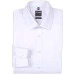 Reduzierte Weiße Bestickte Elegante Langärmelige OLYMP Level Five Herrenlangarmhemden Größe S 