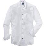 Reduzierte Weiße Bestickte OLYMP Modern Fit Stehkragen Herrenjeanshemden & Herrenjeansblusen mit Knopf aus Baumwolle Größe M 