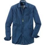 Reduzierte Blaue Casual Langärmelige OLYMP Modern Fit Kentkragen Hemden mit Kent-Kragen aus Flanell für Herren Größe XL 