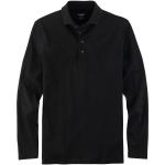 Reduzierte Schwarze Unifarbene Casual Langärmelige OLYMP Modern Fit Langarm-Poloshirts aus Jersey für Herren Größe XXL 