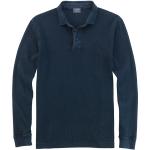 Blaue Casual Langärmelige OLYMP Modern Fit Langarm-Poloshirts für Herren Größe L 