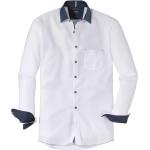 Weiße Unifarbene Oversize Langärmelige OLYMP Casual Kentkragen Hemden mit Kent-Kragen aus Baumwolle für Herren Größe XXL 