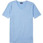 Hellblaue Casual Kurzärmelige OLYMP Casual V-Ausschnitt T-Shirts aus Jersey für Herren Größe XL 