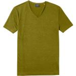 Khakifarbene Casual Kurzärmelige OLYMP Casual V-Ausschnitt T-Shirts aus Jersey für Herren Größe XL 