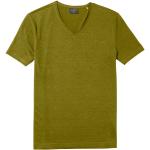 Khakifarbene Casual Kurzärmelige OLYMP Casual V-Ausschnitt T-Shirts aus Jersey für Herren Größe XXL 