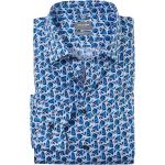 Blaue Langärmelige OLYMP Comfort Fit Kentkragen Hemden mit Kent-Kragen aus Baumwolle für Herren Größe XXL 