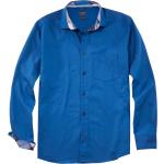 Blaue Langärmelige OLYMP Kentkragen Hemden mit Kent-Kragen aus Baumwolle für Herren Größe M 