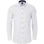 Reduzierte Weiße Bestickte Langärmelige Kentkragen Hemden mit Kent-Kragen aus Baumwolle für Herren Größe M 