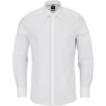 Reduzierte Weiße Bestickte Langärmelige Kentkragen Hemden mit Kent-Kragen aus Popeline für Herren 