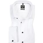 Weiße Elegante OLYMP Kläppchenkragen Hemden mit Umschlagmanschette aus Baumwollmischung für Herren 