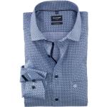 Hellblaue Langärmelige OLYMP Modern Fit Herrenlangarmhemden aus Baumwolle für den für den Herbst 