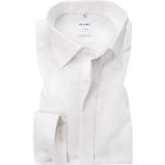 Weiße OLYMP Comfort Fit Oeko-Tex Kläppchenkragen Hemden mit Umschlagmanschette aus Popeline für Herren 