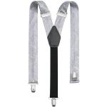 Silbergraue OLYMP Clip-Hosenträger aus Leder für Herren 