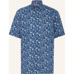 Dunkelblaue Kurzärmelige OLYMP Comfort Fit Kentkragen Hemden mit Kent-Kragen aus Baumwolle für Herren Größe S 