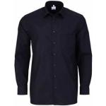 Reduzierte Schwarze Unifarbene Langärmelige OLYMP V-Ausschnitt Langarmhemden mit Knopf aus Baumwolle 