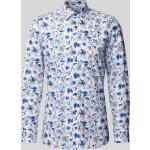 Reduzierte Weiße Blumenmuster Business OLYMP Level Five Kentkragen Hemden mit Kent-Kragen aus Baumwolle für Herren 