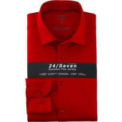 OLYMP Level Five 24/Seven Body Fit Jerseyhemd rot, Einfarbig