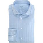 Reduzierte Blaue Gestreifte Langärmelige OLYMP Level Five Kentkragen Hemden mit Kent-Kragen aus Twill für Herren Größe L 